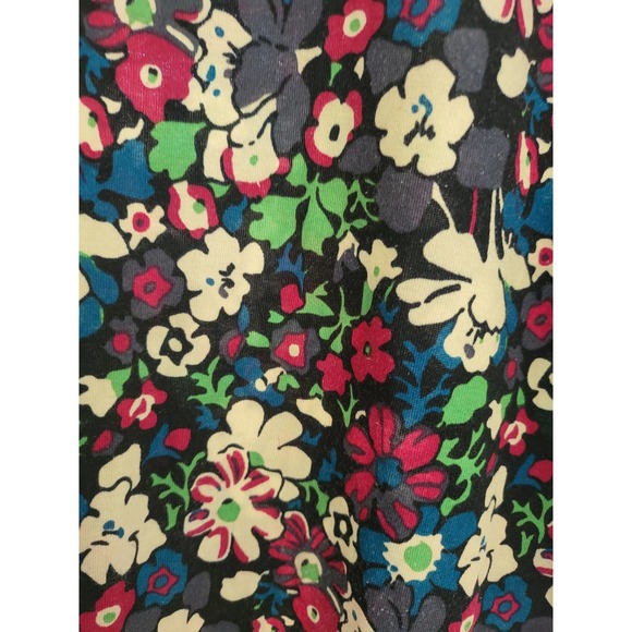 LuLaRoe Tropical Flower Randy with Gray Sleeves - Large - Picture 2 of 3